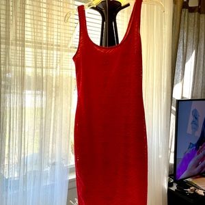 orange tight long dress